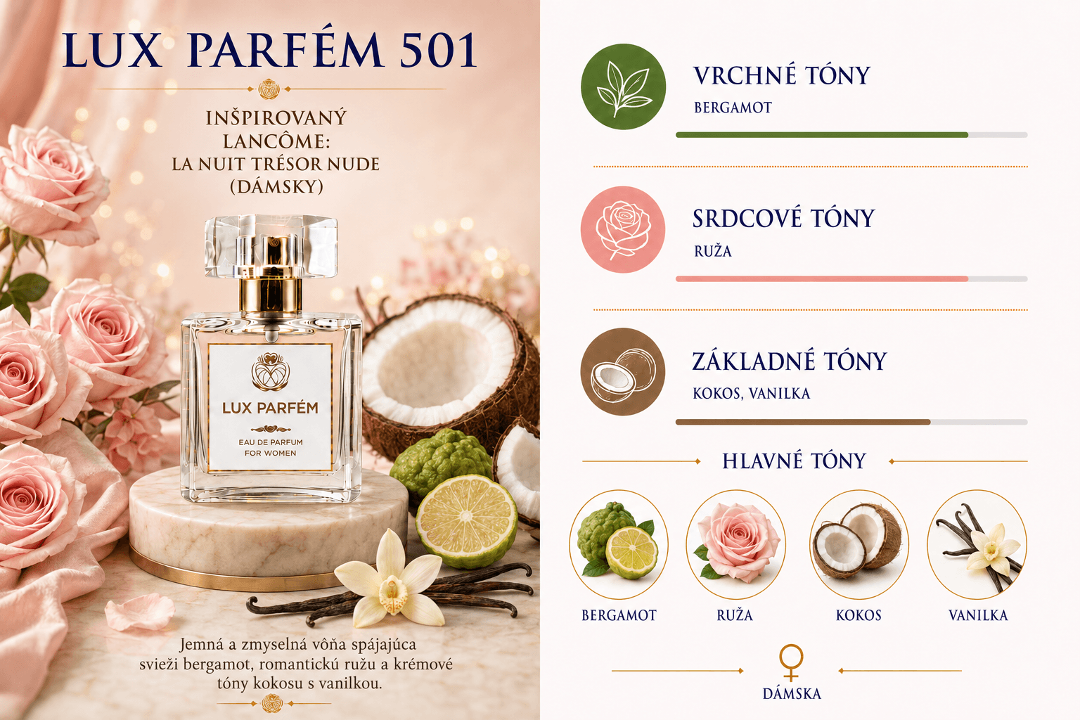 Lux Parfém 501 – Inšpirovaný Lancôme: La Nuit Trésor Nude